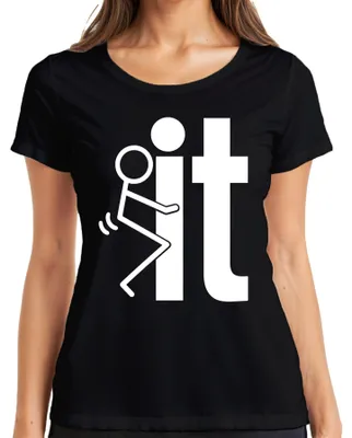 Produktbild von Lustiges Strichmännchen Buchstabe L Humor Witzig Sarkasmus Party Damen T-Shirt, Schwarz, M