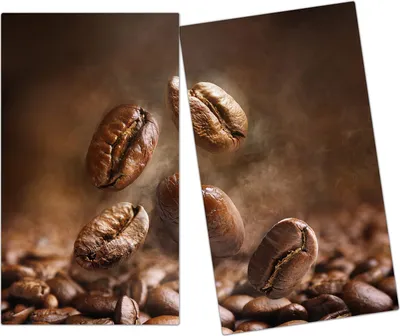 Produktbild von Spritzschutz Herdabdeckplatte Schneidebrett aus Glas Kaffeebohnen  2-Teilig (60x52cm)