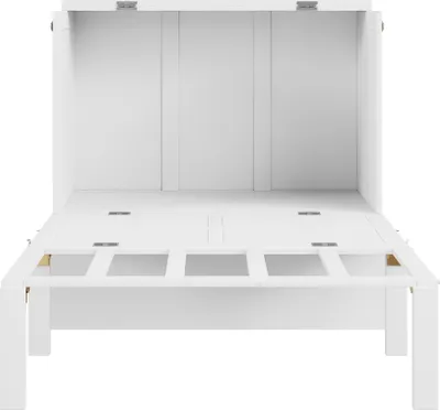 Produktbild von Flieks Funktionsbett Schrankbett 90x200cm mit Lattenrost, Klappbar Einzelbett Jugendbett Wandbett Wandklappbett mit Lattenrost, Holzbett Weiß