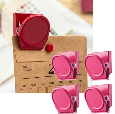 Productafbeelding van CHPN – Magnetische klemmen – Whiteboardklemmen – Magnetische klemmen – Koelkastklemmen – Klembord – Roze – Mat – Magnetisch – 4 stuks