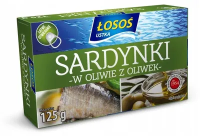 Zdjęcie produktu dla Sardynki w oliwie z oliwek Łosoś Ustka 0,125 kg