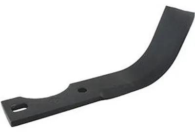 Image de Couteau droit pour fraises adaptable pour motobineuse Agria. Longueur : 221 mm, alésage ø 10,5 mm, entraxe 66/73 mm.
