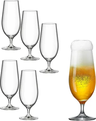 Produktbild von Rona2serve Biergläser Serie Invitation / 6er Set Pils Gläser 460 ml/Biertulpe/Bierglas 400 ml aus Kristallglas/Biergläser 0,4l Liter Spülmaschinenfest