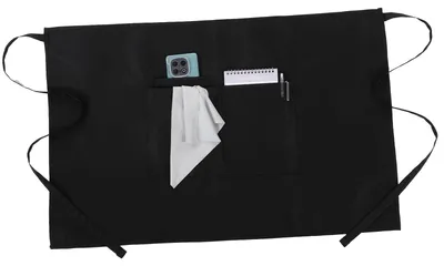 Servierschürze mit Taschen, wasserabweisend, 86x55 cm, schwarz