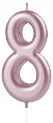 Produktbild von PartyPal Roségold Geburtstags Kerze Zahl 8, 10 cm