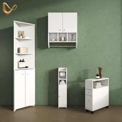 Produktbild von Toilettenpapierschrank Livinity Fucino Weiß 18 x 82.2 cm mit 1 Tür, Model 52910