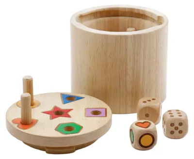 Produktbild von Bildungsspiel Super Six, 10 x 10 cm, Naturholz