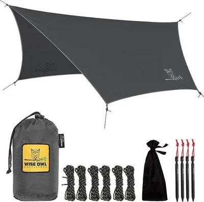 Produktbild von Wasserdichtes Sonnensegel, ultraleicht, grau, 535g, Outdoor