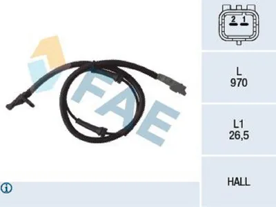 Produktbild von FAE ABS Sensor Raddrehzahl Hinten passend für PEUGEOT 807 MPV 78031