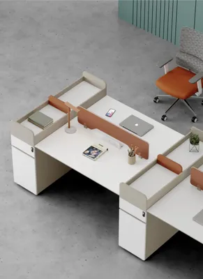 Produktbild von Arbeitsplatz für 4 Personen mit 2 Aktenschränken Arbeitszimmer Möbel Holzmöbel