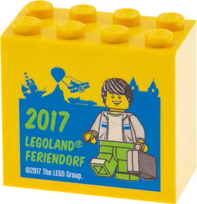 Produktbild von 1x Lego Bau Stein 2x4x3 gelb Sammelstein Legoland Feriendorf 2017 30144pb201
