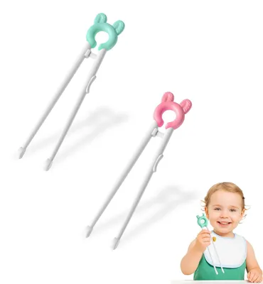 Produktbild von Essstäbchen-Lernhilfe - 2 Paar Trainingsstäbchen für Kinder und Anfänger - Sushi-Stäbchen - Mehrfarbig