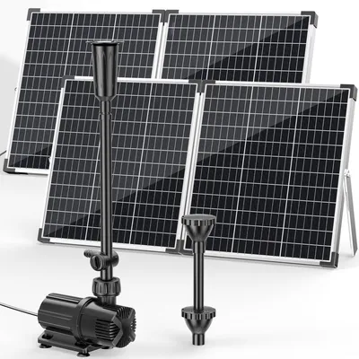 Image de Pompe de bassin solaire - 6000 l/h - 120 W - 3 gicleurs - Pour bassin de jardin