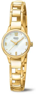 Productafbeelding van Boccia 3277-03 dameshorloge, quartz, titanium, goudkleurig