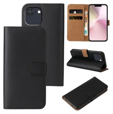 Produktbild von Handyhülle für Apple iPhone 16e Klapphülle Bookcase Flip Cover Hülle Handy Tasche Etui Farbe: Schwarz