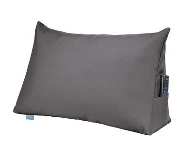 Obrázek produktu pro Polštář na záda | polštář na čtení na postel a pohovku | tmavě šedý | 70 x 40 x 20 cm | robustní polštář na sezení u postele | XDREAM