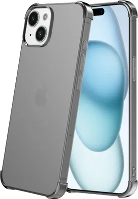 Immagine prodotto di Custodia per cellulare adatta per iPhone 15 - Custodia in silicone trasparente antiurto con paraurti - Nero