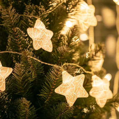 Image de Guirlande lumineuse LED DecoKing, 10 ampoules, avec minuterie, lumière blanche chaude, idéale pour la décoration de Noël