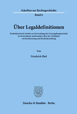 Produktbild von Über Legaldefinitionen.