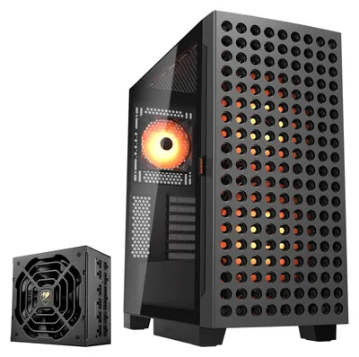Produktbild von COUGAR Gaming-Gehäuse Airface ECO Midi-Tower RGB USB 3.2 Gen 2 Type-C x1, USB 3.0 Type-A x2 ATX + Netzteil GR 1000 80+ Gold vorinstalliert