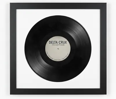 Obrázok produktu pre K-Möbel Rám na gramofónové platne Čierna 40x40cm s bielou paspartou - Germany - Rám na vinyly z pravého dreva pre vinylové platne