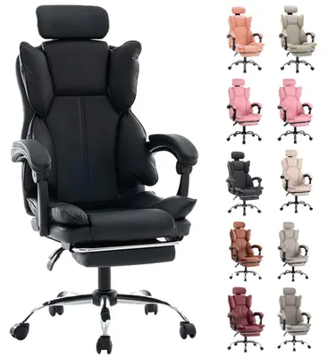 Produktbild von Ergonomischer Bürostuhl – Gaming-Stuhl mit verstellbarer Sitzhöhe – Kunstlederoberfläche – Lila-Weiß