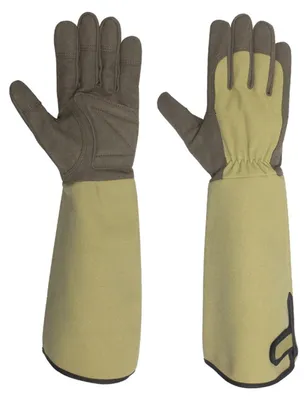 Image de Gants de jardinage longs en toile, résistants aux épines