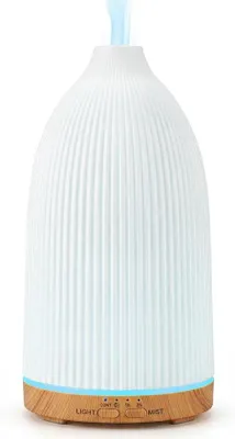 Productafbeelding van Ultrasone Geurdiffuser voor Etherische Oliën 100ML - Aromatherapie Diffuser met 7 LED's, Nevelfunctie en Timer - Elegante Vaasvorm voor