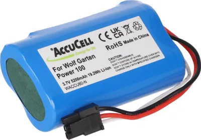Produktbild von Akku kompoatibel für Wolf Garten Accu 60 Li-Ion Power, Wolf-Garten 7086-918 mit schwarzem 3-poligem Stecker, 1UR18650S-2, F734A1451, 7085061, 7085860
