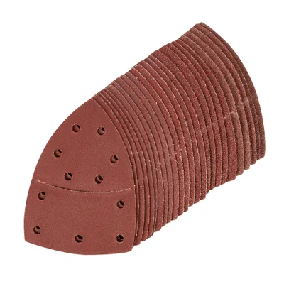 Produktbild von Klettschleifblätter für Multischleifer, 102 x 62 mm, 93 mm, 25er-Pckg. 5 x 40, 60, 80, 120, 180er Körnung