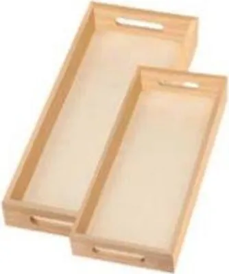 Produktbild von Tablett-Set Holz Rechteckig 48x20 cm 35x15 cm