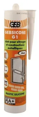 Image de Mastic Silicone Blanc G1 étanchéité Durable, Polyvalent - Geb