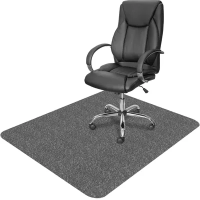 Productafbeelding van Bureaustoelmat vloerbeschermer - 105 x 120 cm - 5,5 mm dik - Grijs - Voor parket en harde vloeren