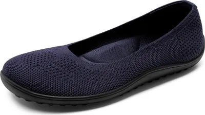Produktbild von DREAM PAIRS Damen Ballerinas, Strick-Ballerinas mit weiter Zehenpartie und Fußgewölbeunterstützung Farbe: MARINE Größe:38.5