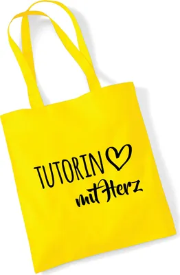 Produktbild von Huuraa Jutebeutel Tutorin mit Herz 10 Liter Yellow Baumwolle Tasche Geschenkidee