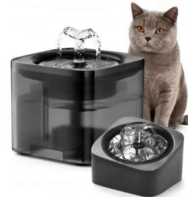 Produktbild von Katzenbrunnen 2 L - Automatischer Trinkbrunnen mit Filter und Netzteil - Für Katzen und Hunde