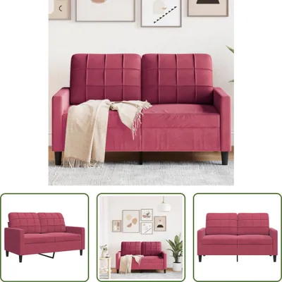 Produktbild von The Living Store 2-Sitzer-Sofa Weinrot 120 cm Samt