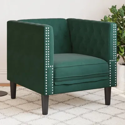 Produktbild von Möbel Chesterfield-Sessel Dunkelgrün Samt - Klassische Sofas 372675