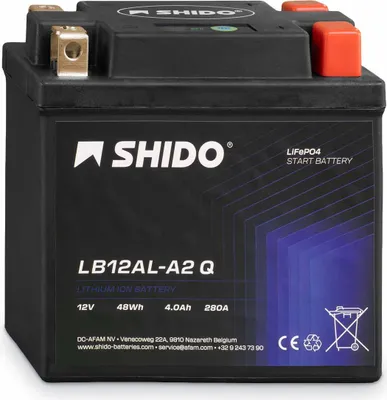 Produktbild von Shido Lithium Motorradbatterie LiFePO4 LB12AL-A2 Q 4Ah 12V
