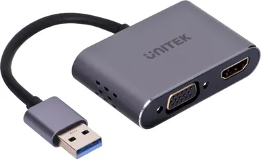 Produktbild von Unitek Adapter Usb-A - Hdmi & Vga, Full Hd, M/F