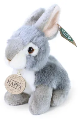 Produktbild von Graues Plüschkaninchen, sitzend, 16 cm, umweltfreundlich