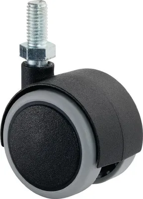 Produktbild von Kunststoffdoppelrolle Rad-Ø 40 mm Tragfähigkeit 30 kg M8 Polyamid grau