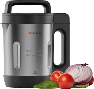 Produktbild von KitchenBrothers Suppenkocher - 1.2L - 5 Programme - Timer-Display - Mixer - Edelstahl/Schwarz