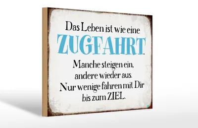 Produktbild von Holzschild Spruch 30x20cm Leben ist wie eine Zugfahrt