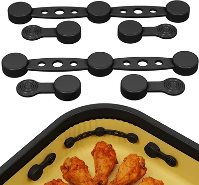 Produktbild von Heißluftfritteuse Zubehör 6 Stück, magnetische Backpapierhalter, Hitzebeständiges Silikon, für Küche