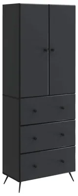 Zdjęcie produktu dla Zestaw szafek vidaXL, 2 szt., czarny, 66 x 34,5 x 90 cm, materiał drewnopochodny