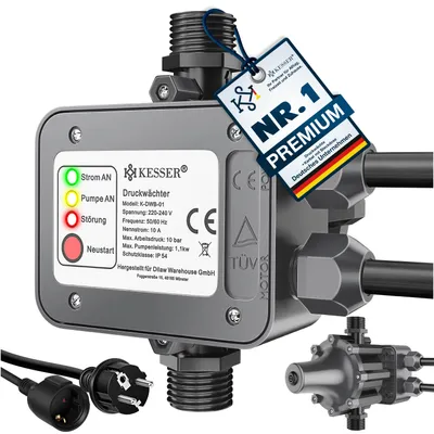 Produktbild von KESSER® Druckschalter Druckwächter Pumpensteuerung Gartenbewässerung mit Kabel
