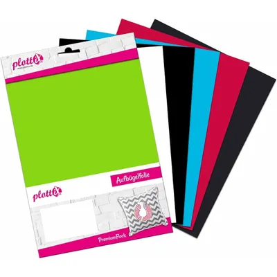 Productafbeelding van Plottix PremiumFlock, strikfolie, verschillende kleuren, set van 6 stuks.