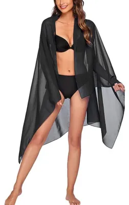 Immagine prodotto di Copricostume da spiaggia in sarong da donna, colore nero