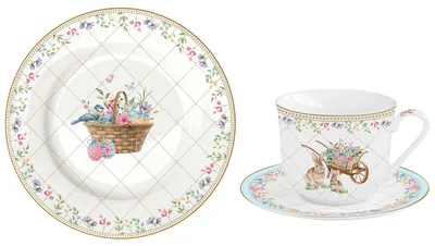 Produktbild von 18tlg. Kaffeeservice SPRING BLOOM Ostereier mit bunten Blumen Easy Life